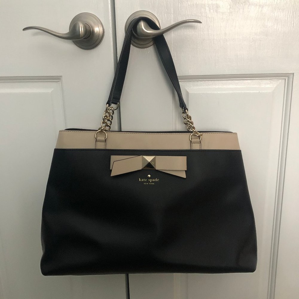 Black and Tan Kate Spade Purse with Wallet